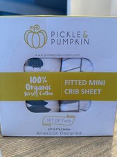 Pickle  Pumpkin Fitted Mini Crib Sheet Fox  Chevron Organic Cotton 2-Pack