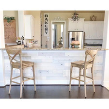 1/8 In. X 4 In. X 12-42 In. Peel and Stick White Wooden Decorative Wall Paneling