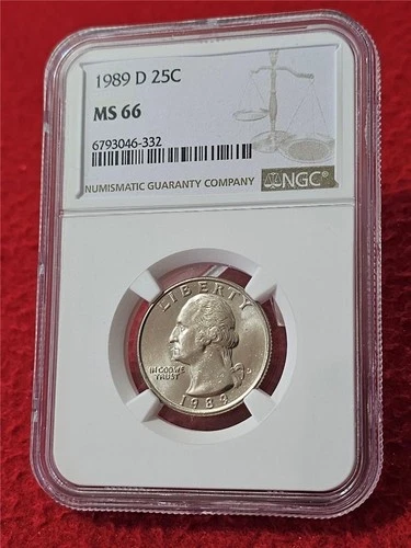 1989-D WASHINGTON QUARTER   NGC MS 66  UNCIRCULATED                     #T0611