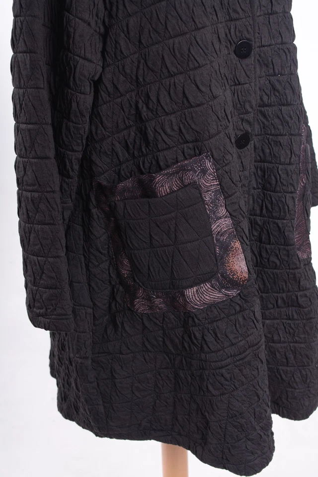 Bella Blue Lagenlook Quirky Black Textured Jacket, Amazing, Pockets 18/20 H626 - Image 4 of 4