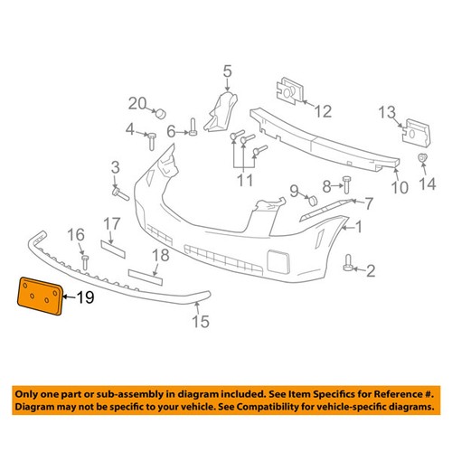 For 03-07 CTS & CTS-V Front License Plate Holder Bracket Assy GM1068124 25718714 - Picture 4 of 6
