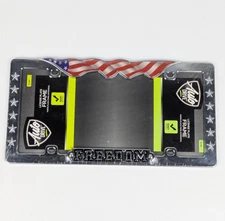 Auto Drive USA Flag Metal License Plate Frame