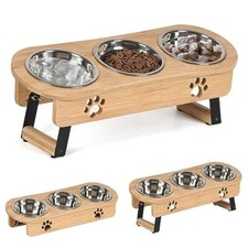 Elevated Cat Bowls 2 Height Raised Cat Food Bowl for Cats Small Dogs Tilted E...