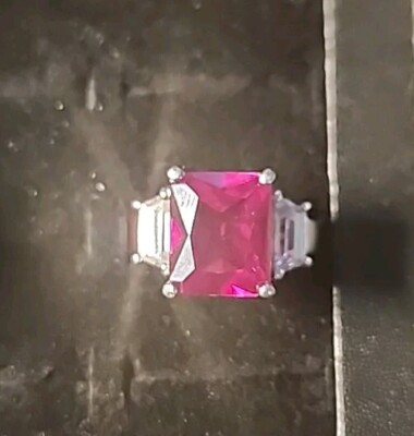 Ring SS 925 mit rotem Betäubungsstein Größe 6,5