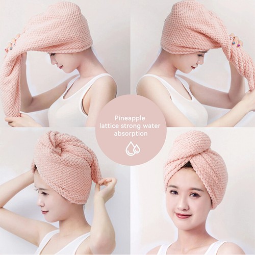 Hair Drying Turban Towel Cotton Twist Wrap Quick Dry Head Bath Cap Hat Band HD - Picture 5 of 16