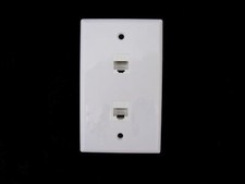 Single 1-gang 2 Port Cat6 Rj45 Ethernet Keystone Hide Cables Wall Plate White