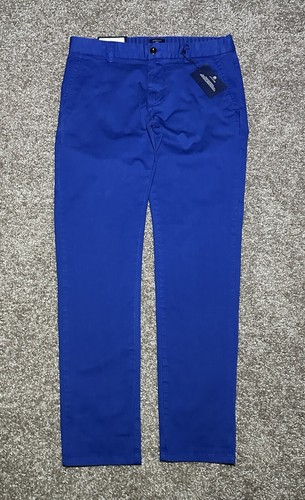 GANT Herren Hose Chino einfarbig blau schmal bequem vorne flach Größe 30/32 "in Neu mit Etikett - Bild 3 von 24