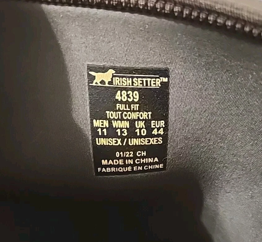 IRISH SETTER MUDTREK 15" PULL-ON HUNTING BOOTS UNISEX 11 BROWN/BLACK 4839 - Image 3 of 4