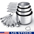Stainless Steel Measuring Cups Spoons Set Cooking Baking Kitchen Gadgets New