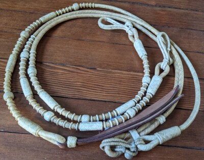 Genuine Rawhide Hand Braided Romel Reins - 12 Plait - 8.5' Long