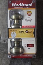Kwikset Juno Keyed Entry Door Knob Set Smartkey 740J-5 Antique Brass New NIB