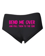 Bend Me Over and Pull Them To The Side WoMen Cotton Spandex Booty Shorts Pink