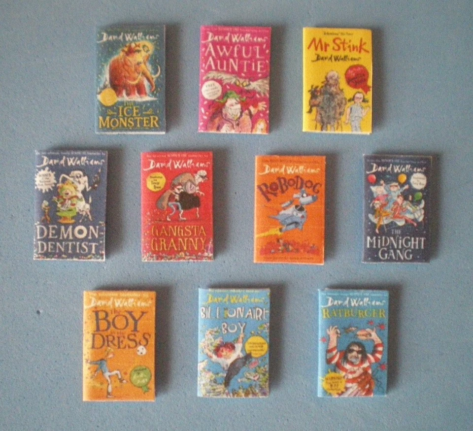 Dolls House accessories - DAVID WALLIAMS - set of 10 books