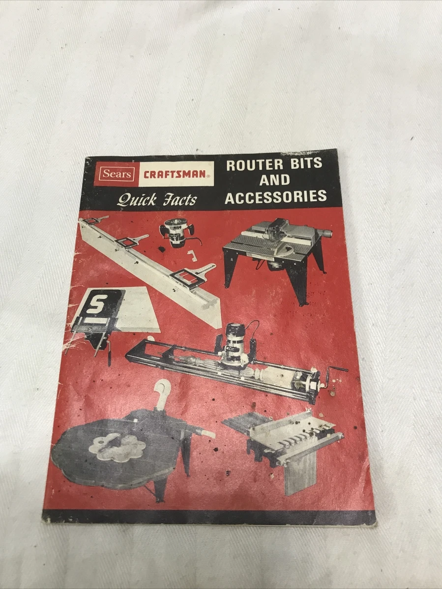 Vintage SEARS CRAFTSMAN Router Bits and Accessories Quick Facts Booklet 1979 EUC