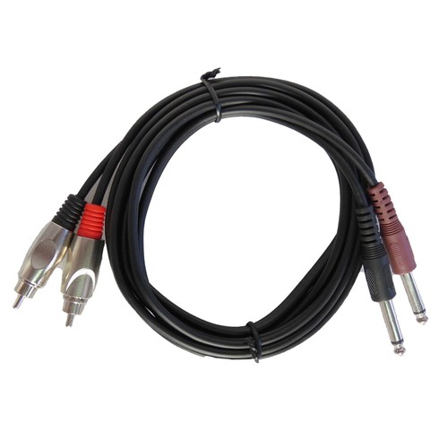 2Pack Mono Male Cable to 2-RCA Male Audio Cables 8ft Auxiliary Stereo Y Splitte - Picture 12 of 13