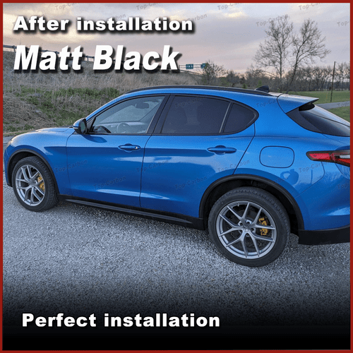 Guardabarros de moldeo con arco de rueda lateral negro mate para Alfa Romeo Stelvio - Imagen 5 de 15