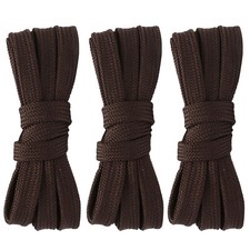 3pair Double Layers Flat Shoe Laces Dark Brown for Sneakers 45 54 60 63 72 Inch