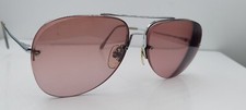 Vintage Terri Brogan 815 Silver Pilot Half-Rim Metal Sunglasses FRAMES ONLY