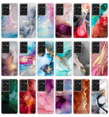 Marmor Handy Hülle Liquid Ink Ästhetisch Soft Cover für Samsung S21 Ultra S20 S10