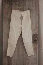 Pants vintage French cotton military white cotton trousers France 31 inch waist