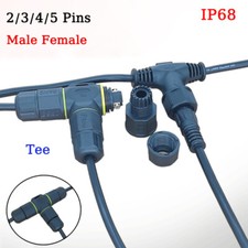2/3/4/5 Pins 3 Way Outdoor Waterproof Male Female Wire Cable Connector Plug IP68