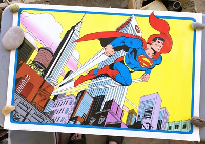 1987 DC COMICS SUPERMAN 24'' X 36'' POSTER PTW527 LITHO USA PORTAL PUBLISHING