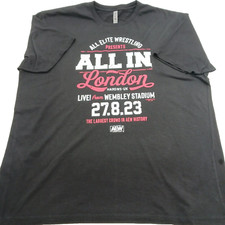 AEW Wrestling T Shirt All IN Wembley Stadium London 2023 Shirt Size 3XL Black