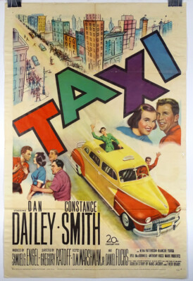 TAXI 1953 ONE SHEET ORIGINAL MOVIE POSTER - DAN DAILEY - CONSTANCE SMITH