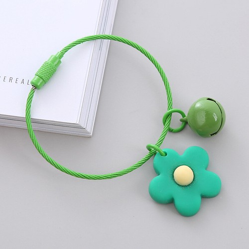 Candy Color achats Flower Key Chain Wire Rope Pendant With Bell Car Key Ring Bag Decor
