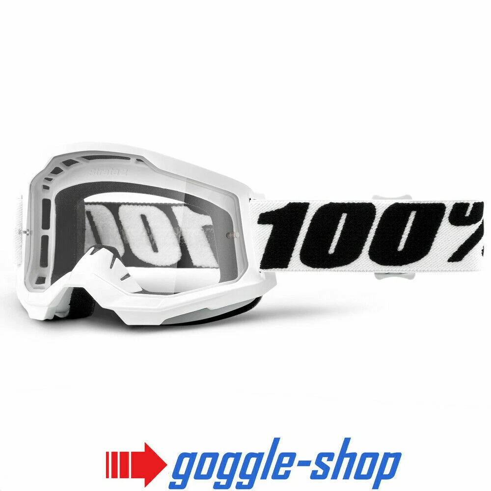 100% STRATA2 JUVENIL GAFAS AMARILLAS LENTE TRANSPARENTE MOTOCROSS SUPERCROSS