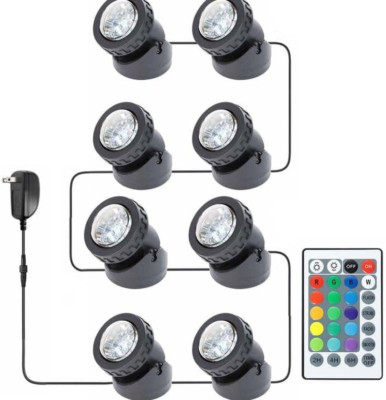 RGB Underwater LED Pond Lights - IP68 Waterproof Submersible Spotlights ...