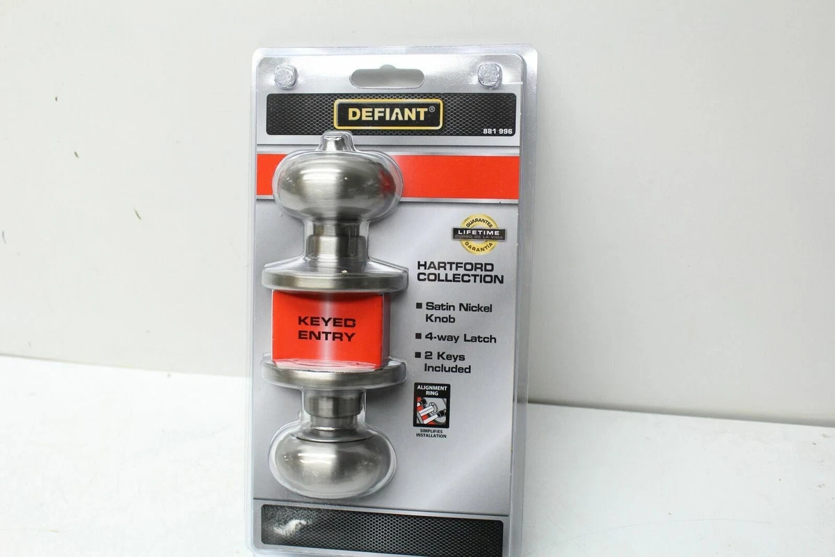 Defiant Hartford Satin Nickel Keyed Entry Door Knob TGX200B - The