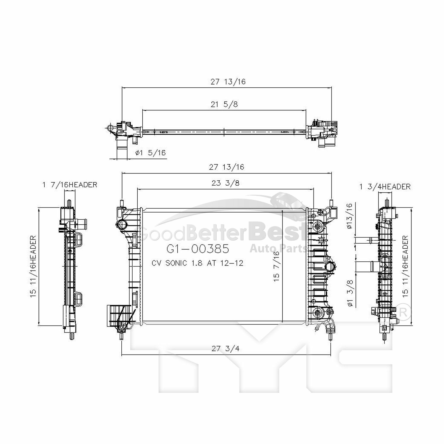 One New TYC Radiator 13247 95316047 for Chevrolet | eBay