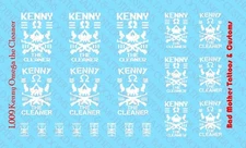 Scale Custom Waterslide Decals: Kenny Omega The Cleaner Logos White (OPAQUE)