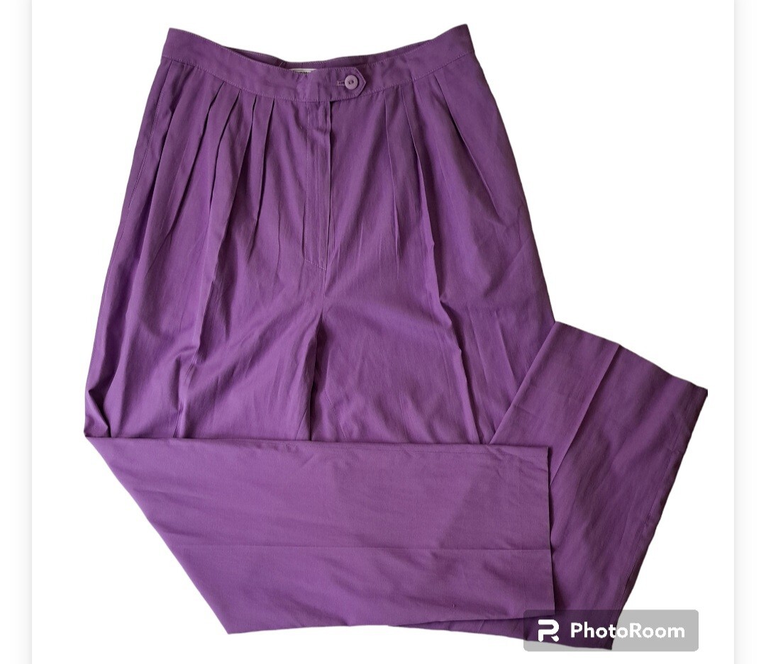 VTG 80 Marc D'alcy Outfit 2 Pcs Jacket/Top & Pants 10 Purple Embroider Art Mixed View 5