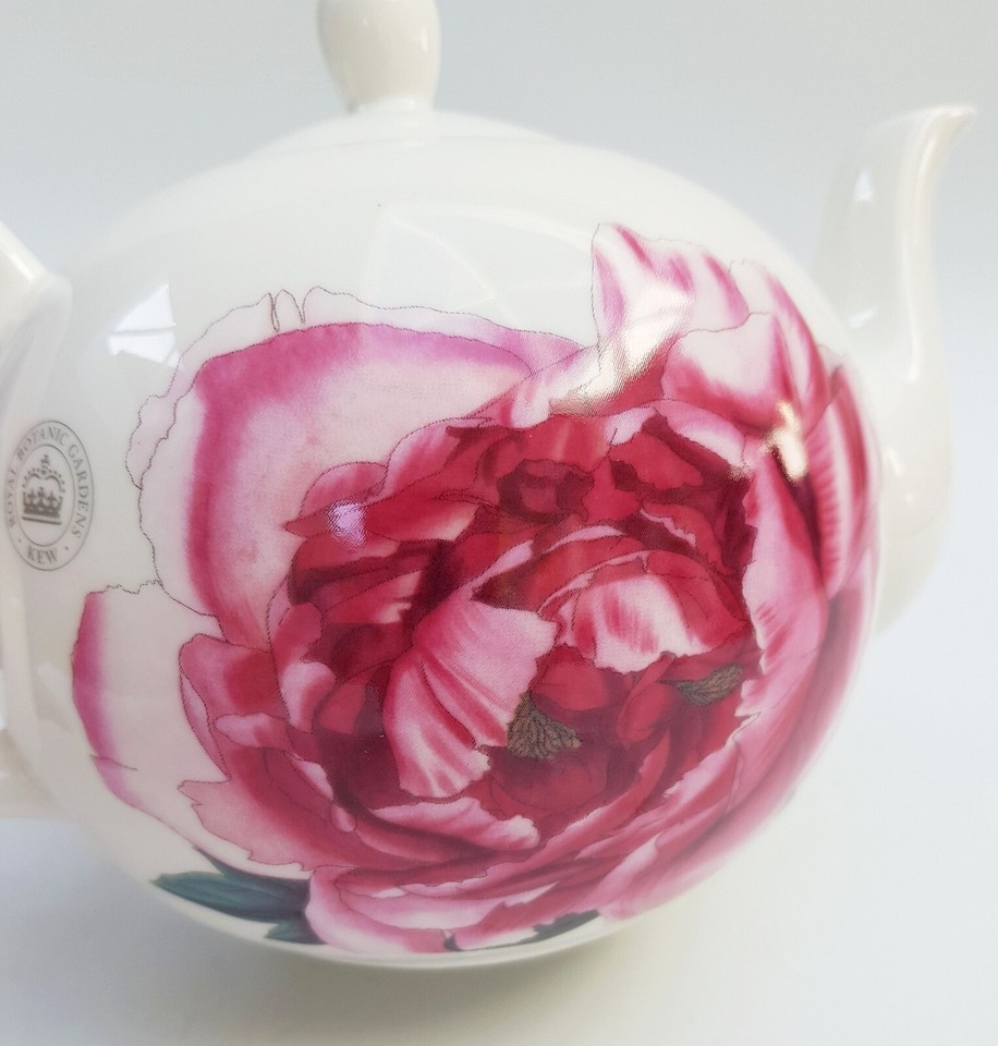 Royal Botanic Gardens Kew Peony Fine China Tea Teapot Ceramic Pot 6 Cup
