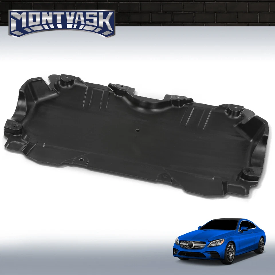 Protector contra salpicaduras bajo cubierta del motor trasero apto para 15-23 Mercedes-Benz C300 C63 AMG Foto 2 de 4