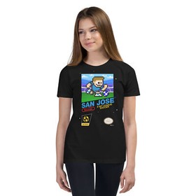 San Jose Earthquakes 8-bit NES Retro Soccer League Jersey Youth Kid Boys T-Shirt