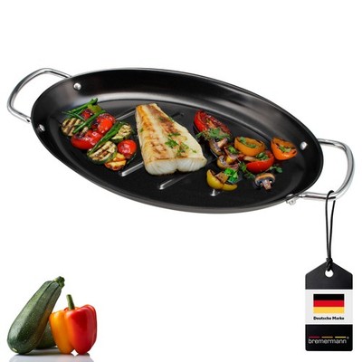 bremermann Fisch-Grillpfanne oval, Grillplatte antihaftbeschichtet