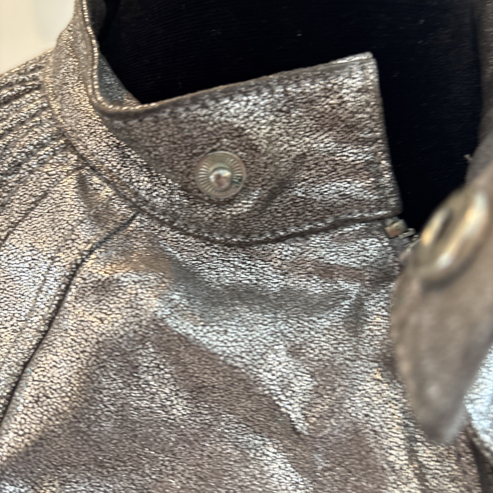 Bebe Cobblestone Silver Pattern Vintage Biker Jac… - image 13