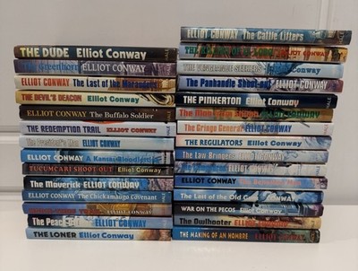29 X Elliot Conway Signed - A Black Horse Western Novels - Hardcover - Rare
