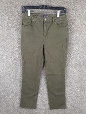 Gloria Vanderbilt Amanda Jeans Womens 6P Army Green Mid Rise Straight Stretch
