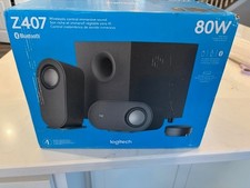 LOGITECH Z407 BLUETOOTH COMPUTER SPEAKERS SUBWOOFER WIRELESS CONTROL - BLACK-OB