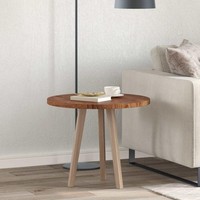 Tischplatte Hellbraun Ø 60 X 2.5 Cm Massives Eichenholz
