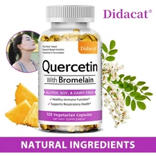 Quercetin with Bromelain 1000mg per Serving, 30/60/120 Vegetarian Capsules