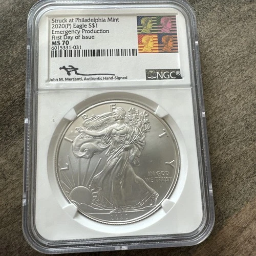 2020 $1 American Silver Eagle~ Emergency Production ~ FDOI ~ NGC MS70 ~ Mercanti