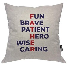 Father's Day Quote Pillow Cover Dad Fun Brave 18" x 18" Pack of 1 Fmad-05