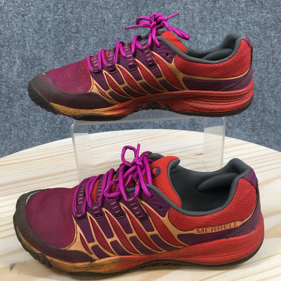 Zapatos Merrell para mujer 8,5 All Out Fuse zapatillas bajas J06326 púrpura naranja con cordones Foto 2 de 4