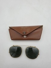 Vintage Ray Ban Clip-On Sunglasses Green Lenses W/ Bausch  Lomb Case, USA BL