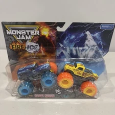 Monster Jam Spin Master 1:64 Split Fire And Ice 2025 Two Pack